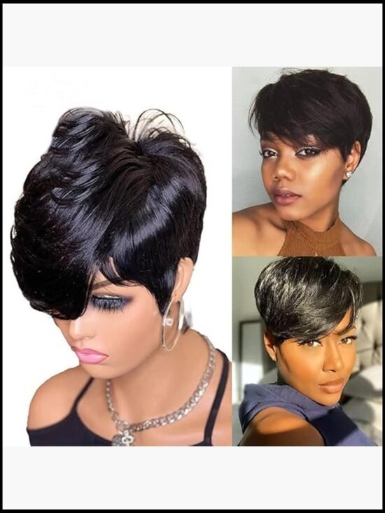 Short Pixie Cut Wig Heat Resistant Synthetic Hair Adjustable Cap Daily Wear main image 4